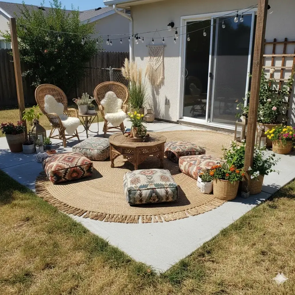 Bohemian patio design transformation